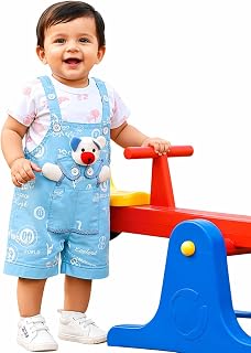 Kids Baby Dungaree Set with Inner T-Shirt | Infant Toddler Denim Romper Outfit | Boys Girls Casual Skin Friendly Soft Cott... Price In India