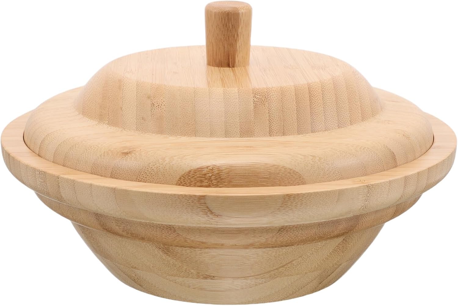 Salad Bowl with Lid 24.5x24.5x13 Cm, Rustic Fruit and Dessert Serving Bowl Set for Kitchen Storage and Entertaining