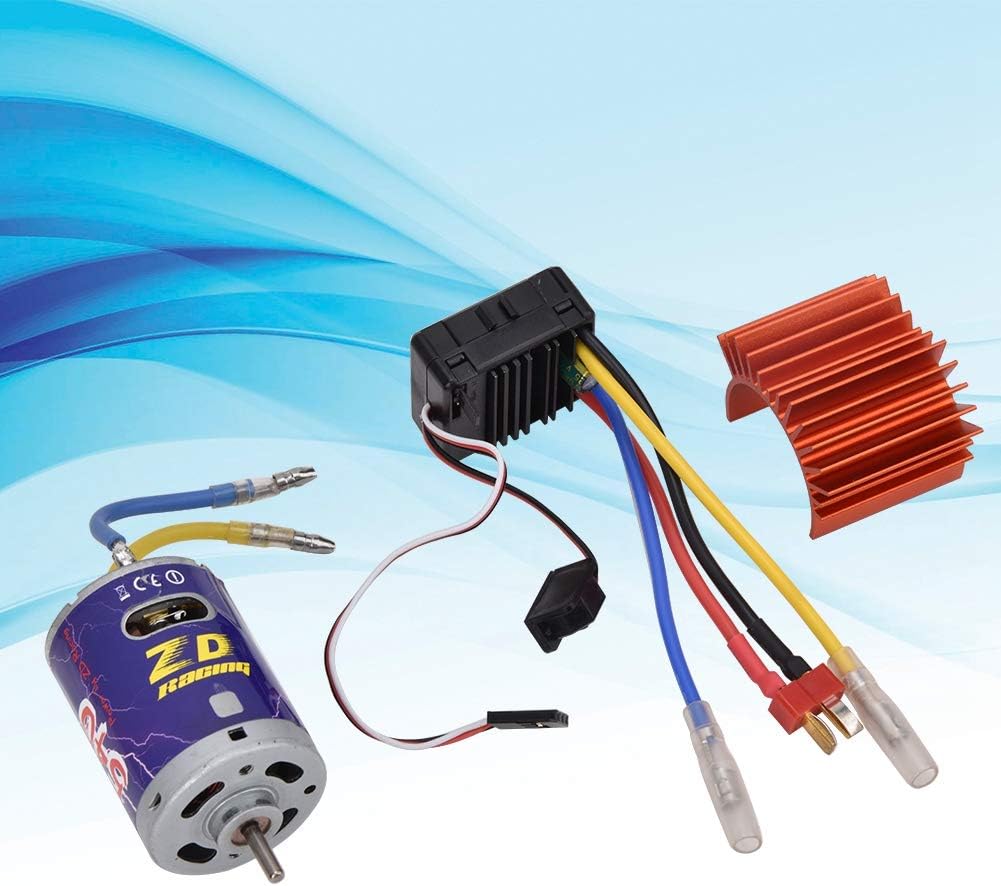 Durable 540 Brushed Motor 45A ESC Set Kit for 1 10 RC Buggy Truggy Truck Crawler 540 Brushed Motor ESC Set Brushed Motor (Orange)