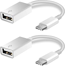 White 2 Pack USB C to USB 2.0 Adapter Type-C OTG Cable Type C Male to USB A Female Adapter Compatible with Pro/Air 2019 2018 2017, Samsung Galaxy S20 S20+ Ultra Note 10 S9 S8