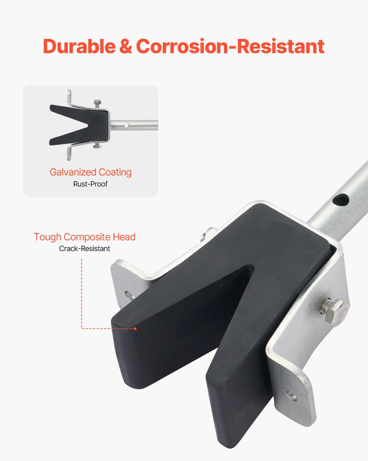 VEVOR Transom Saver, 23" to 62.2" Adjustable Boat Transom Saver, Corrosion-Resistant Easy-to-Install Transom Savers for Outboard Motor, Fit for Roller & Trailer