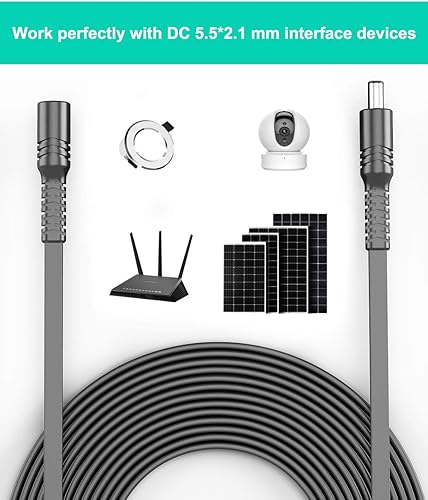 Miniatura 5 de Itramax Cable de extensión de 12 V CC de 10 pies (paquete de 2), DC 0.083 in x 0.217 in, adaptador de fuente de alimentación 5521, cable extensor