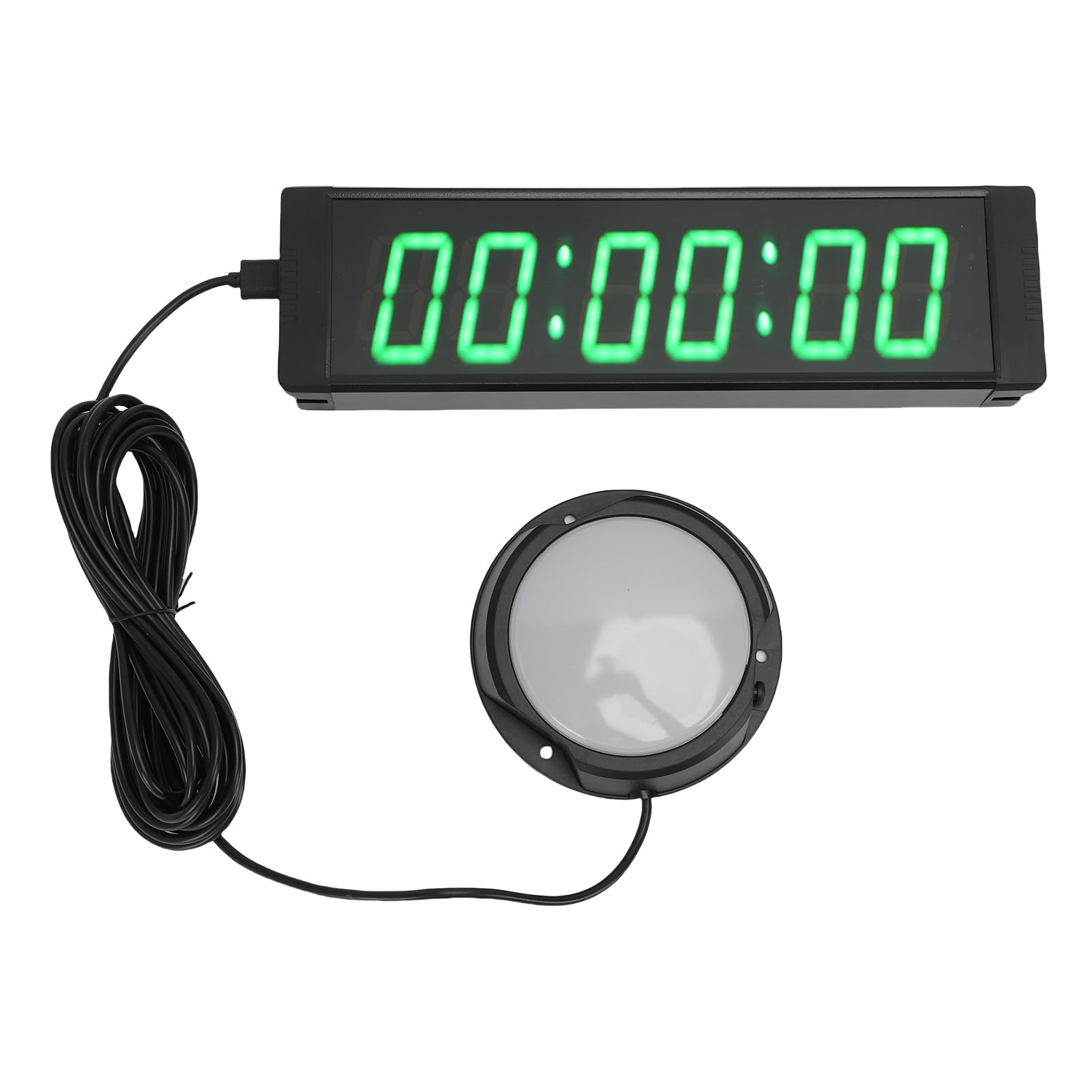 Garosa 6-stelliger Renntimer, Elektronischer Timer mit Grüner LED und Kabelgebundener Taste, 1,5-Zoll-Display für Sportveranstaltungen und Meetings