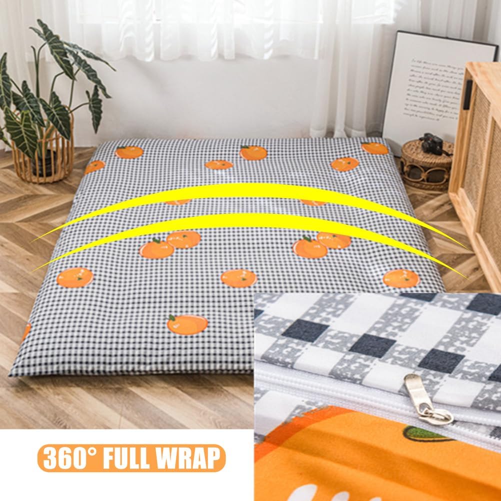 O,90x200cmTWIN,LDLCYCN Futon Mattress Cover Japanese Floor Mattress Cover Soft Dustproof Bed Cover with Zipper Full Wrap Futon Mattress Protector Futon Slipcover for Bedroom Dormitory