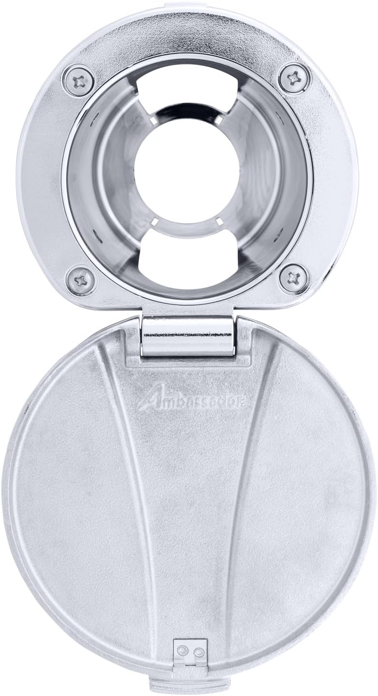 Ambassador Marine Recessed Cup & Lid Set (Plastic Lid), Chrome 136-0015-CP-W
