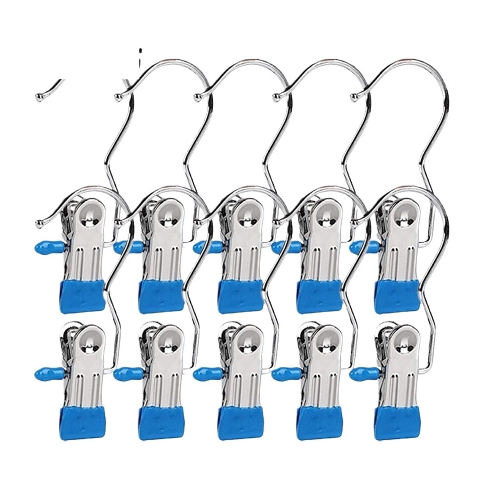 5-30pc Clothespins with Hook Laundry Clothes Pegs for Hanging Pants Hanger(10pcs-blue)