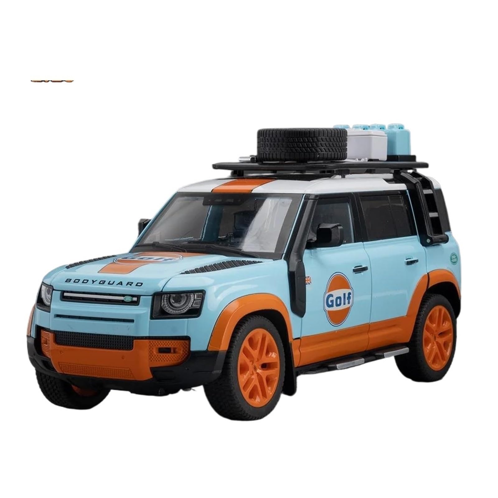 Car Model 1 18 for Defender 110 Coated Bay Camel Cup Edition Alloy Off-Road Vehicle Model Ornaments Non-Remote App Controlled Toys(Blue)