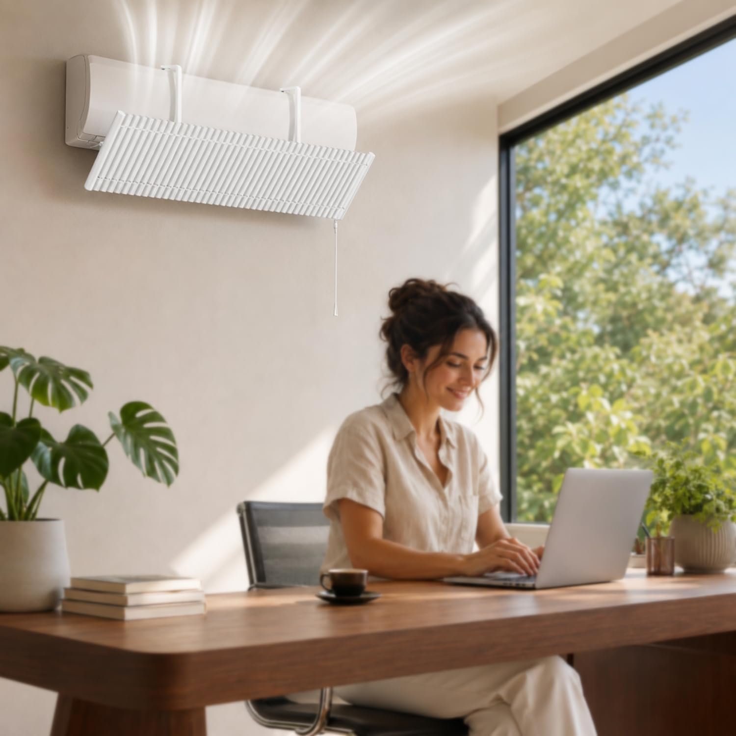 Deflettore Condizionatore, Deviatore Aria Condizionatore Regolabile in Alluminio/ABS per Split a Parete 70–100cm, Deflettore Aria Condizionata Anti Soffiaggio Diretto per Casa Camera Ufficio chochoyah