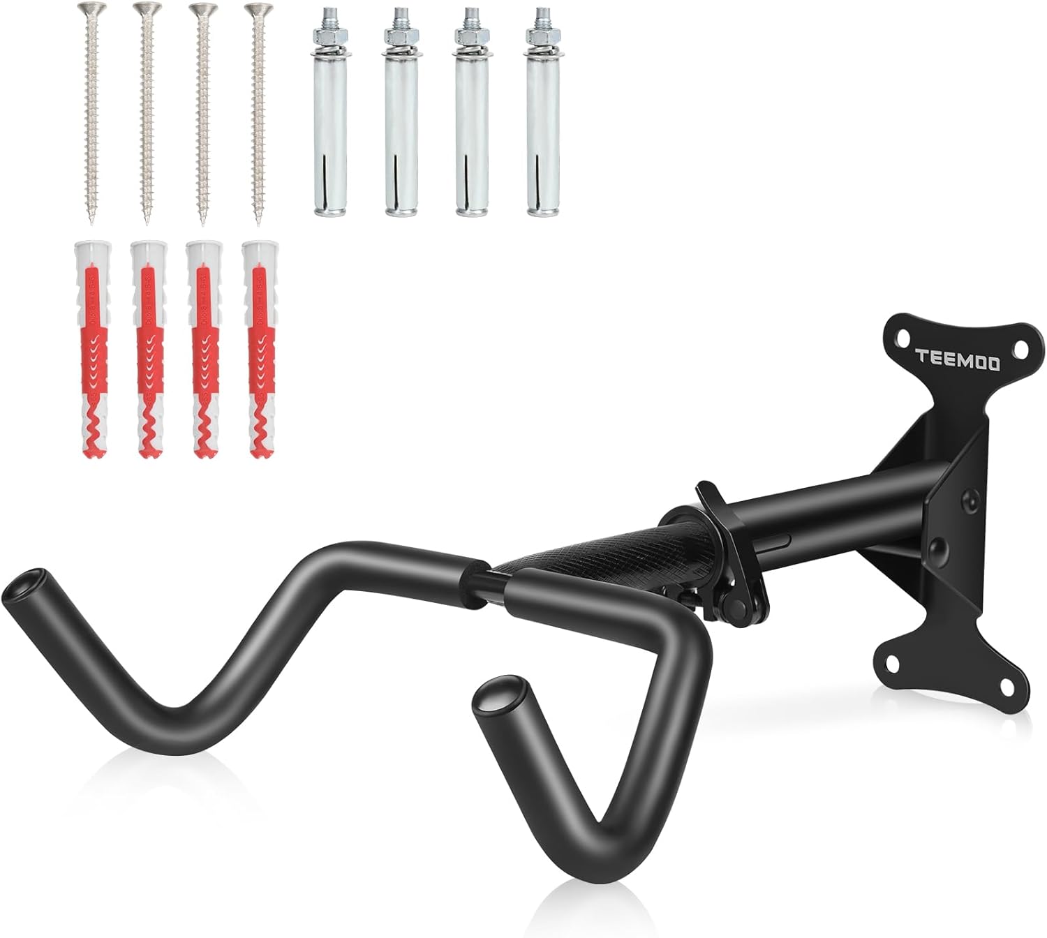 teemoo Bike Wall Mount, Bike Hanger,1 Pack/2 Pack,Bike Hooks for Garage,Adjustable Angle & Length,Suitable for Various Types of Bicycles