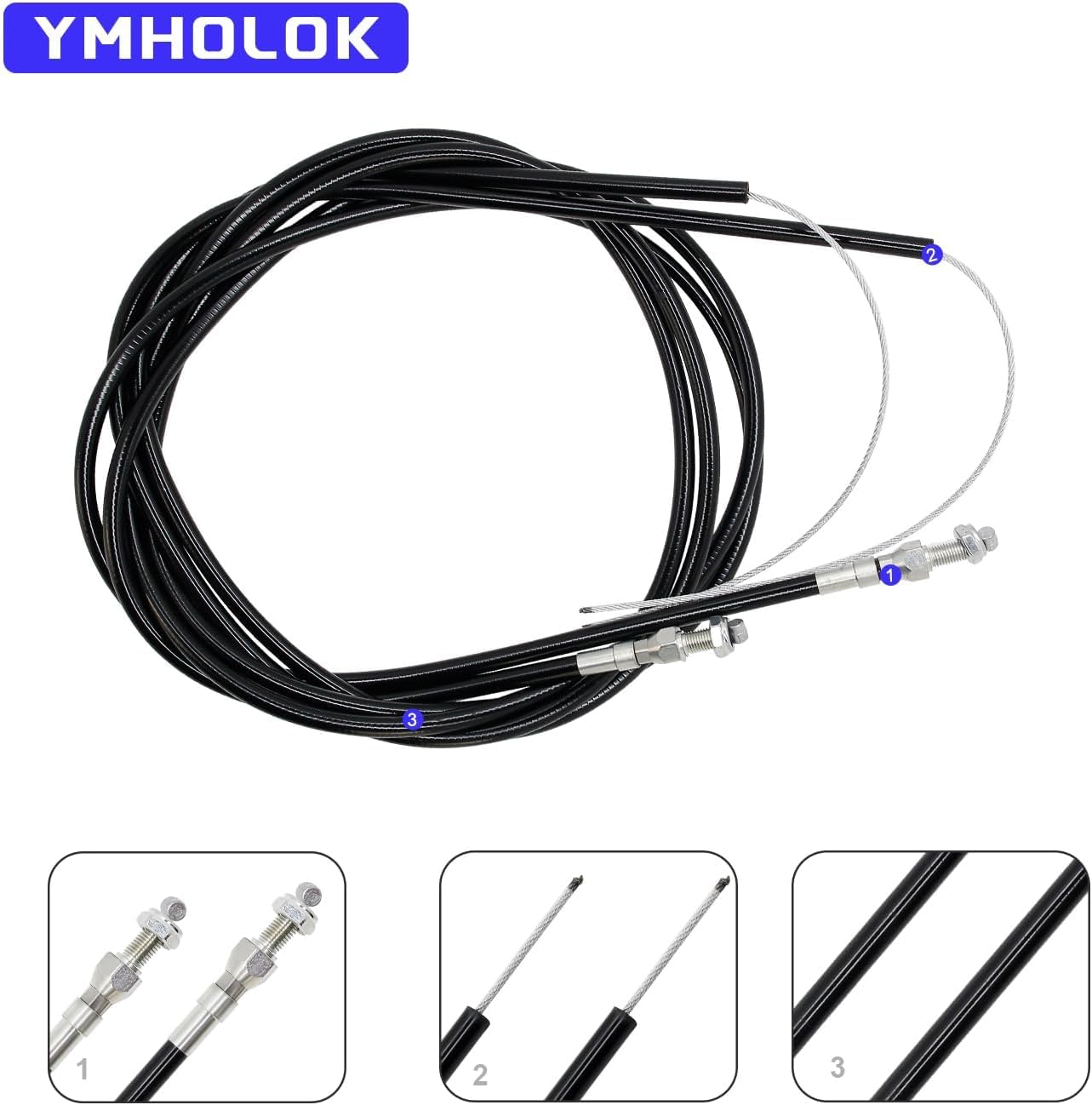 330-9371 Universal Parking Brake Cable Fit for Wilwood DISC/DRUM/MC4/CPB Parking Brake System, Universal Emergency Brake Cable Repair Kit Replace 330-9371 140-14415-R 3309371