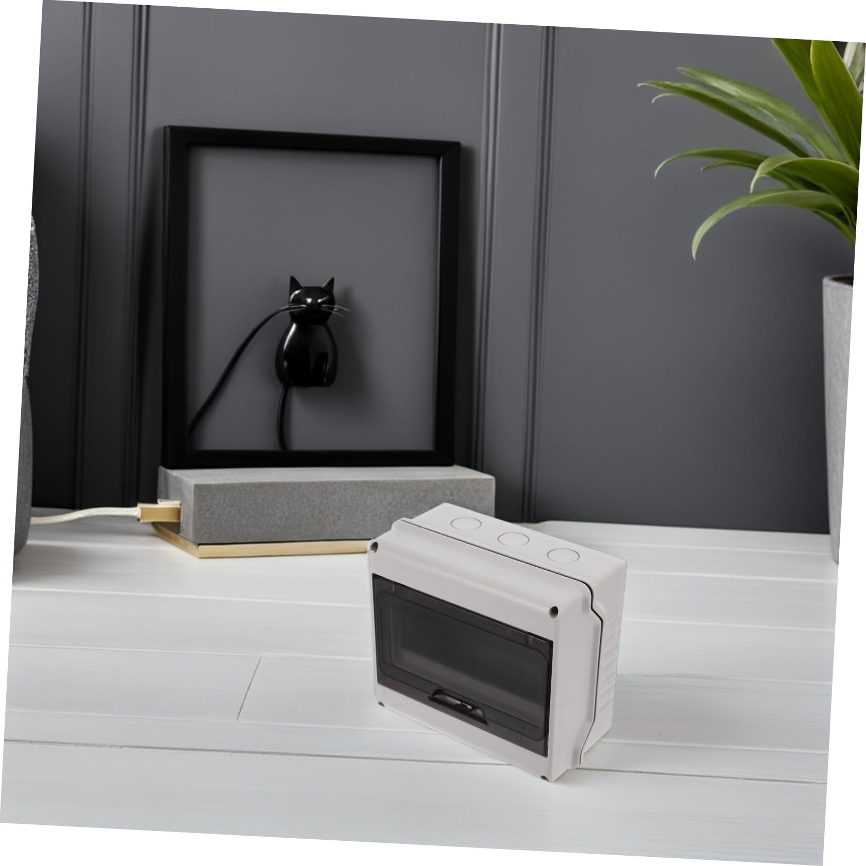 WOONEKY 2 Piezas Caja Eléctrica Estanca Vías con Ventana Transparente y Carril Din Caja de Distribución para Exterior con Protección contra Humedad y Fácil Mantenimiento de Unidades