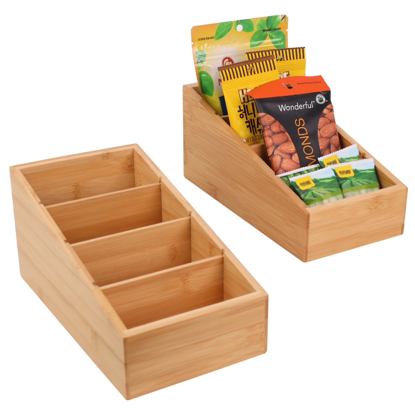 Photo 1 of HTB 4-Section Snack Organizer with Removable Dividers for Kitchen 2 Pack