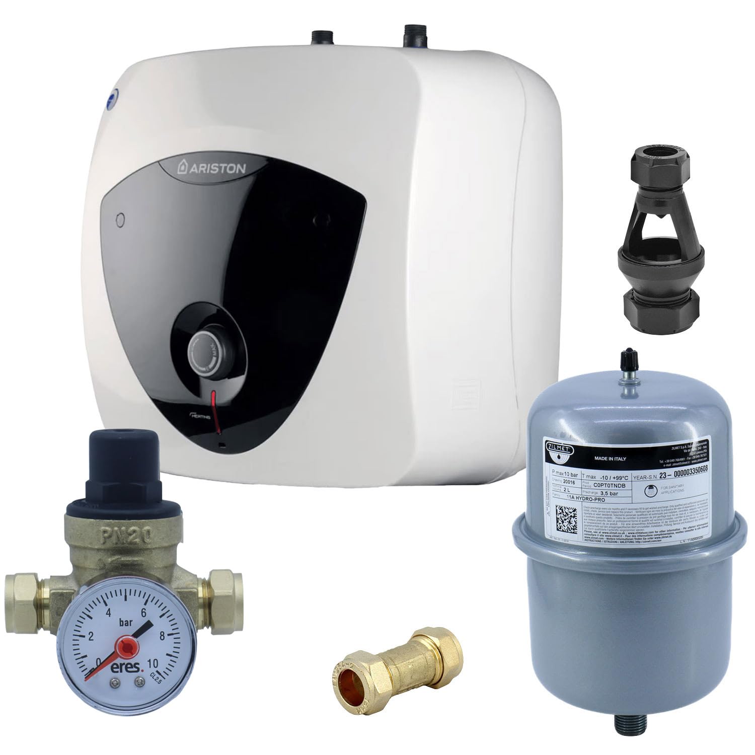 Unvented Components Europe White Ariston Andris Lux 10L Undersink 3Kw Water Heater - 3100303