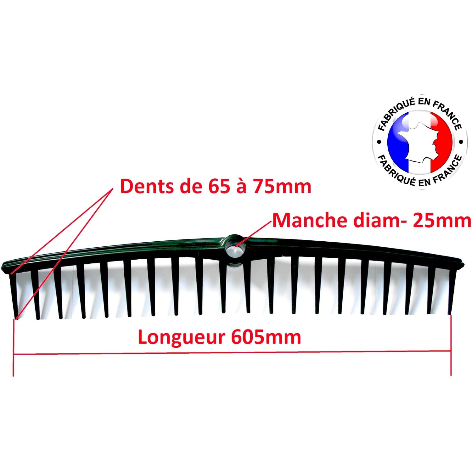 Jardiaffaires Rateau Professionnel en Plastique fabriqué en France Largeur 605mm