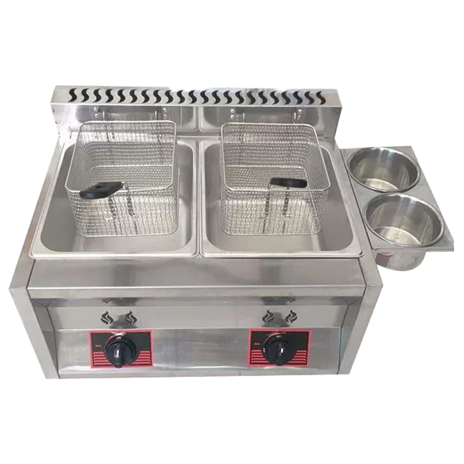 Freidora De Gas Profesional, Alta Salida De Calorfreidora Profesional para Restaurantes Comerciales Y Cocina DoméStica Freidora De Acerocon Cesta