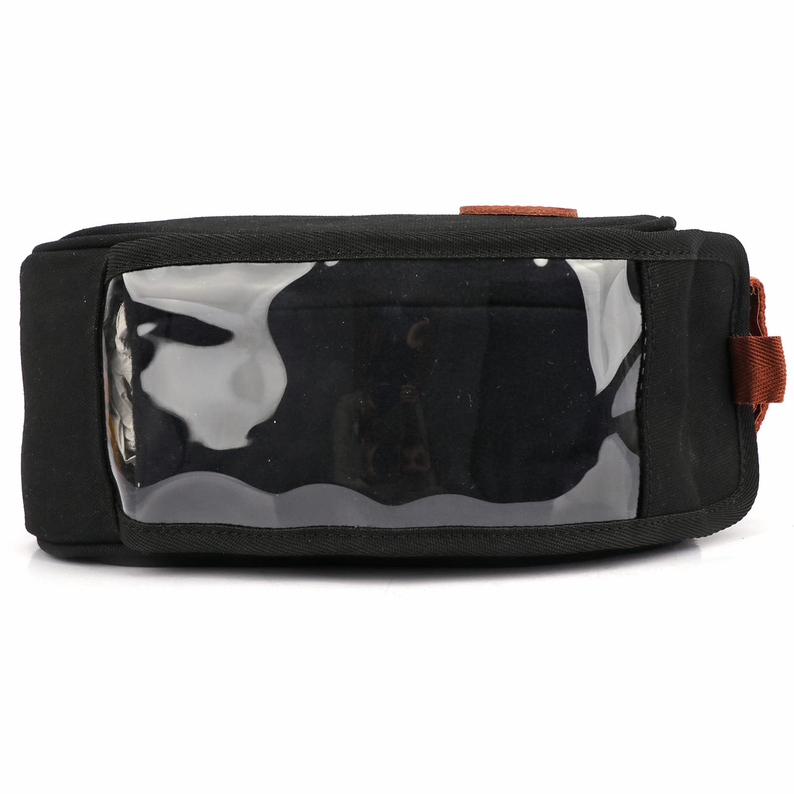 TOURBON Water-resistant Bike Bag Cell Phone Holder Bicycle Handlebar Pouch Cycling Top Tube Frame Case with Transparent Window - Black