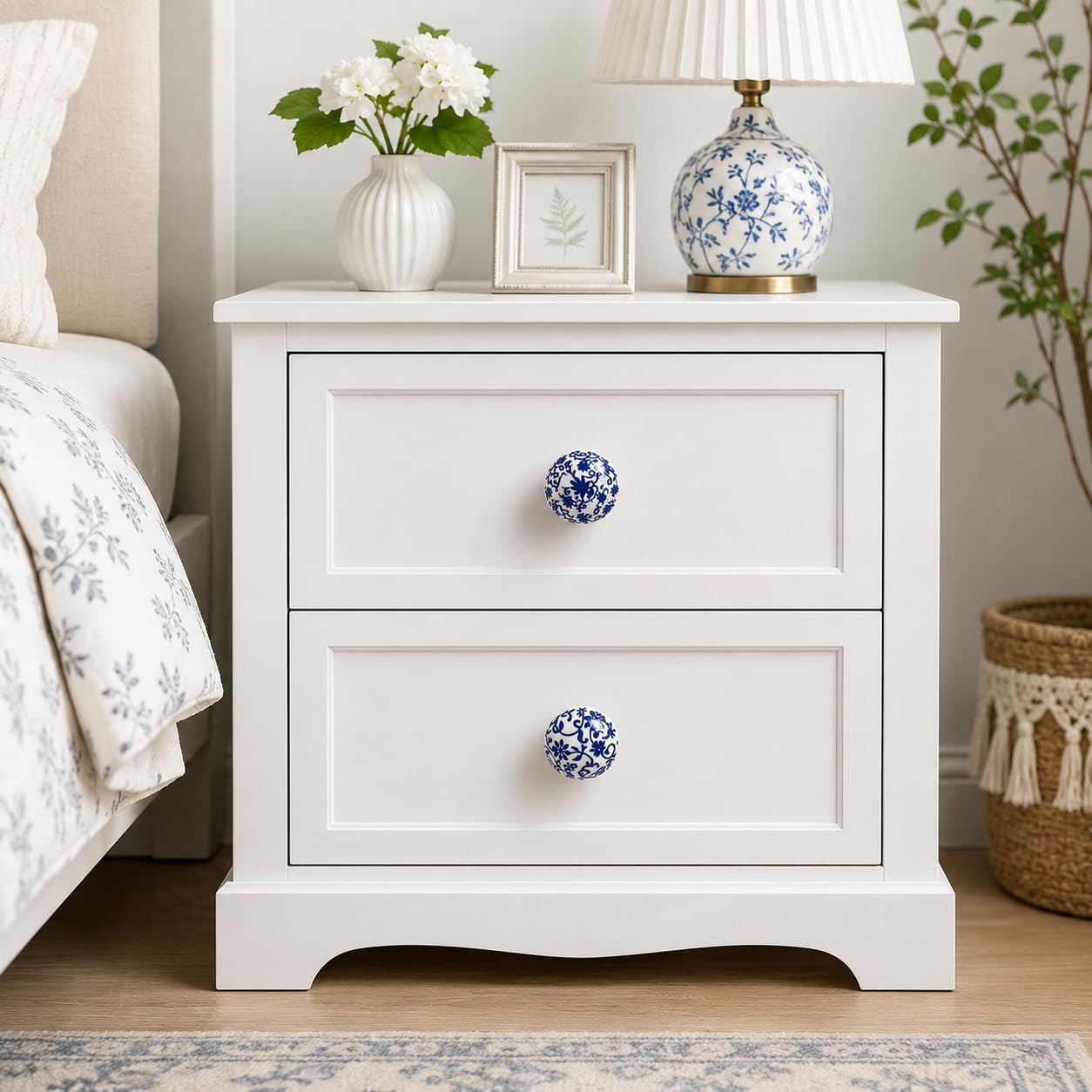 20 pezzi bottoni in ceramica colorati blu fatti a mano per mobili da cucina, bagno, cassettiera, cassetti, cassettiera
