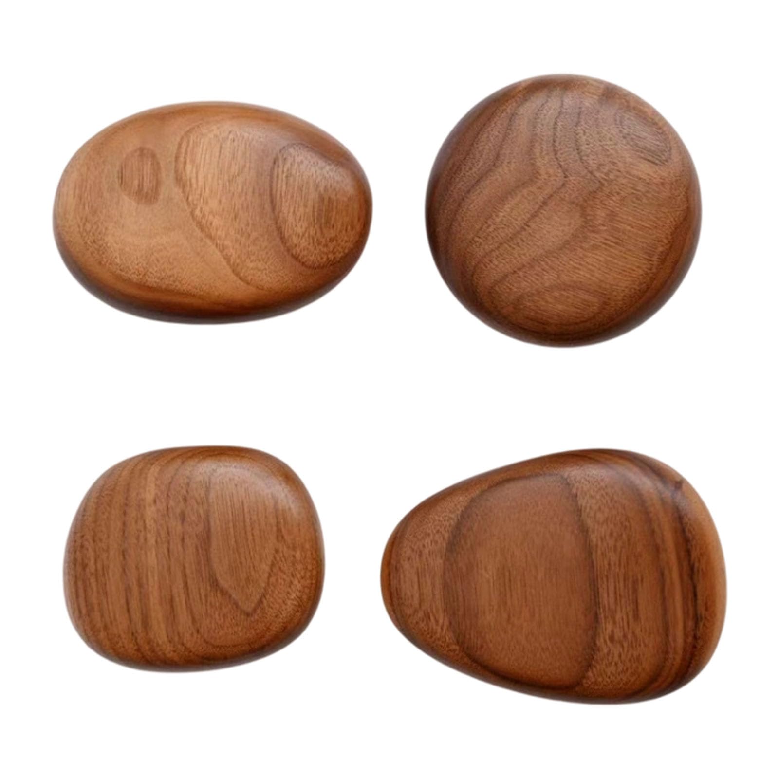 ZEPFJHE 4Pcs Wooden Nordic Stone Hooks with Adhesive for Wall Mounting in Bathroom & Entryway Natural & Beech Finish Wooden Wall Hooks