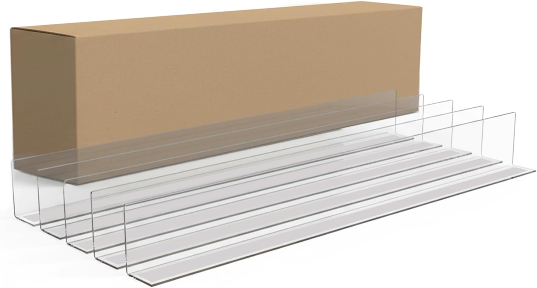 Clip Strip Shelf Dividers Pack of 50 for Retail Stores - Lightweight, Clear Adhesive Mount 1" H x 11-9/16" L Corp., 15 mil Crystal Clear PVC, Retail Shelf Separator, Item SD-1512