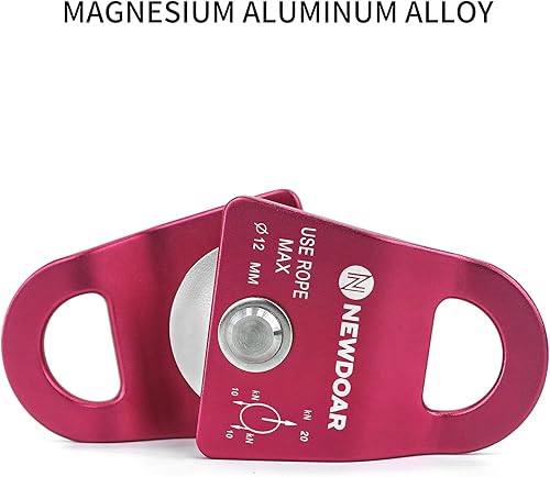 Miniatura 8 de NewDoar Micro Mobile Single Polea, 20kN (4500 lb) Max Rope 12 in para aparejos arboristas escalada rescate, certificado CE