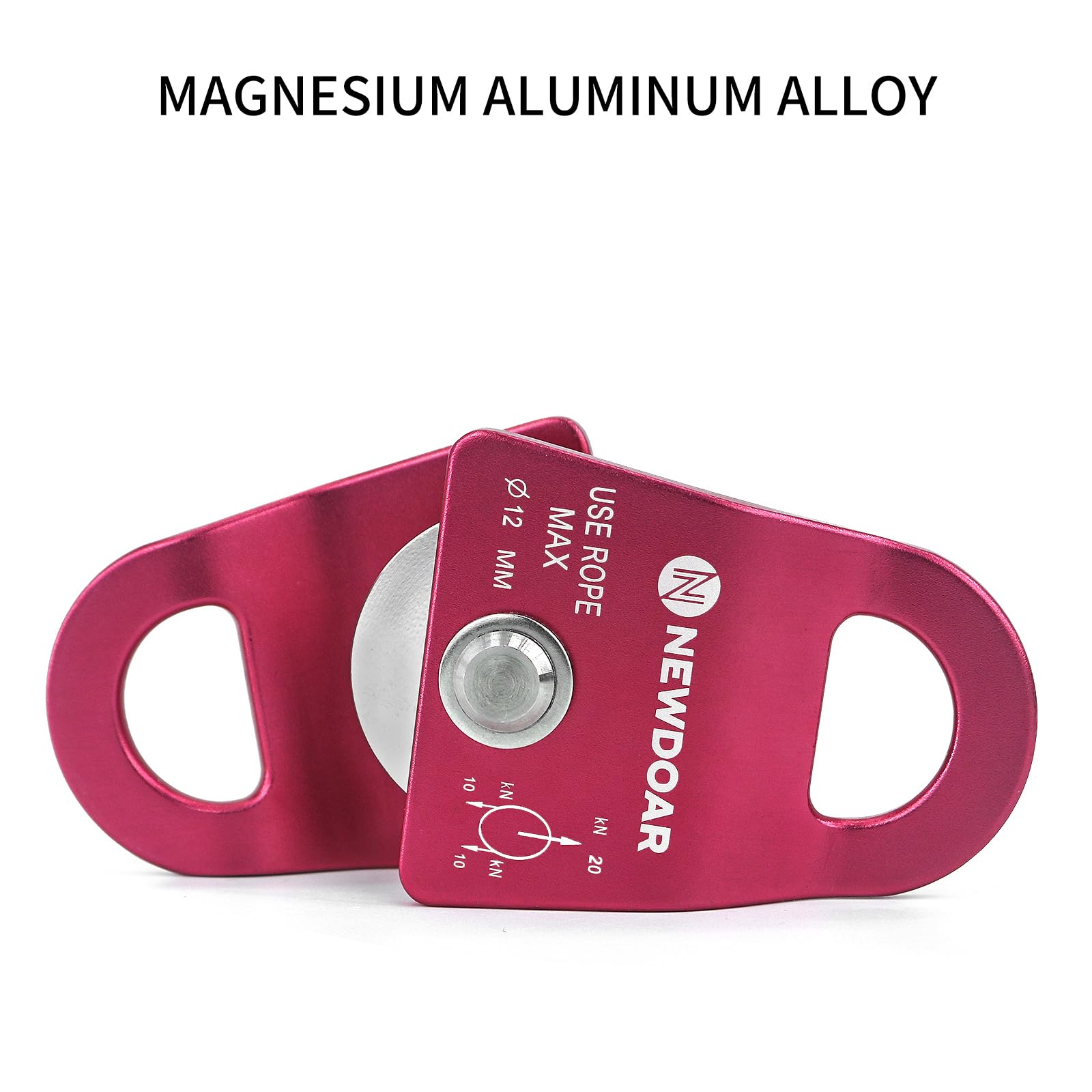 NewDoar 20KN/4500lb Mikro Mobile Einzelrolle Max Seil 1/2'' zum Klettern, Rettungsheben, Anhängerkupplungspflege