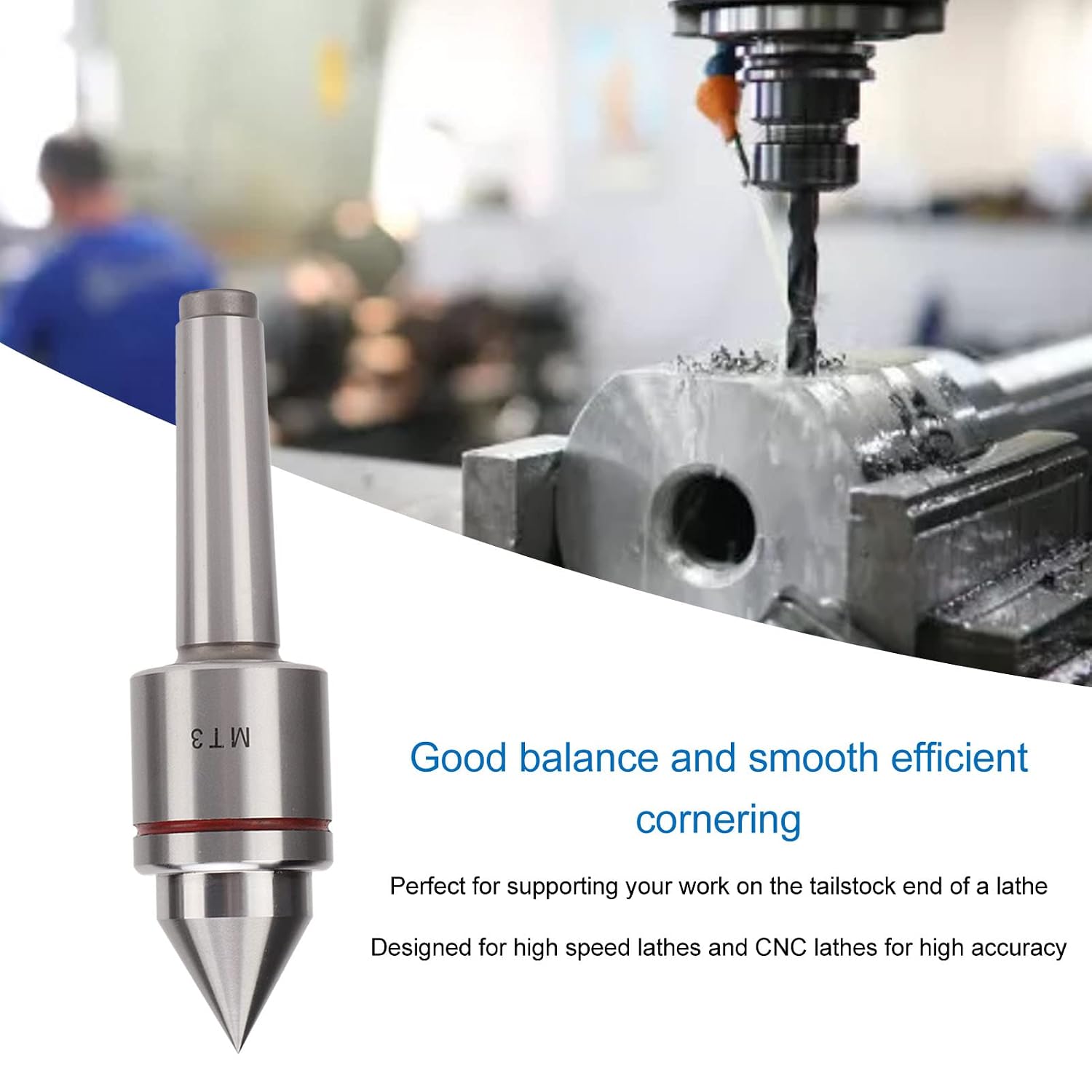 Heavy Duty Live Tailstock Center 60 Degree MT3 for Wood & Metal Lathe CNC Work
