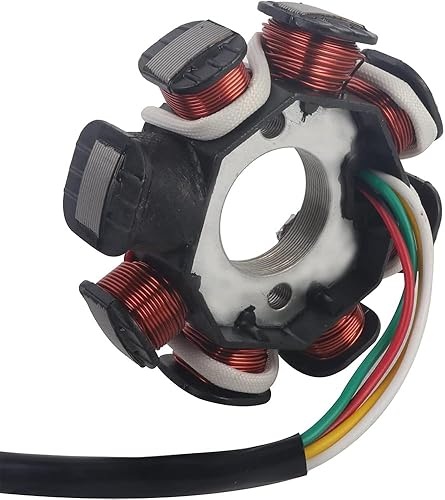 Miniatura 3 de Magneto Estator de encendido 5 cables AC 8 polos GY6 motor 49cc 50cc 80cc 100cc 125cc 150cc 139QMB 147QMD 152QMI 157QMJ Scooter ciclomotor ATV Sunl