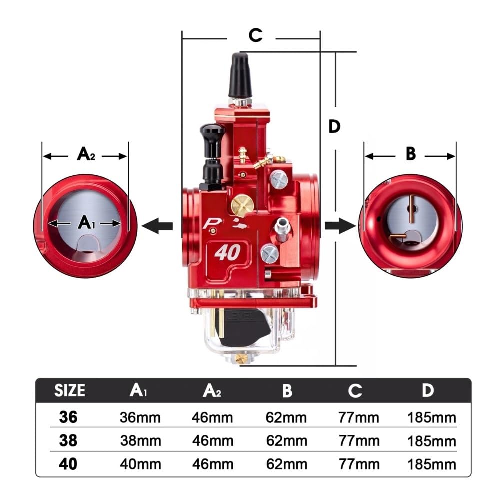 Carburateur Pour 2 Temps 125-500cc Avec Jet De Puissance