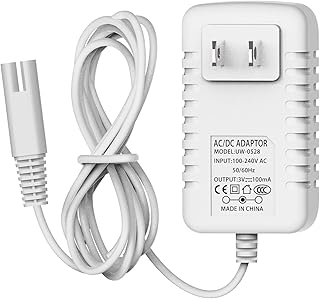 Replacement Charger for Waterpik Water Flosser Cordless WP360 WP360W WP462 WP462W WP450 WP450W YLA-03010 AC Adapter Series Water Flosser Replacement Charger Power Cord 6.6 Ft, White