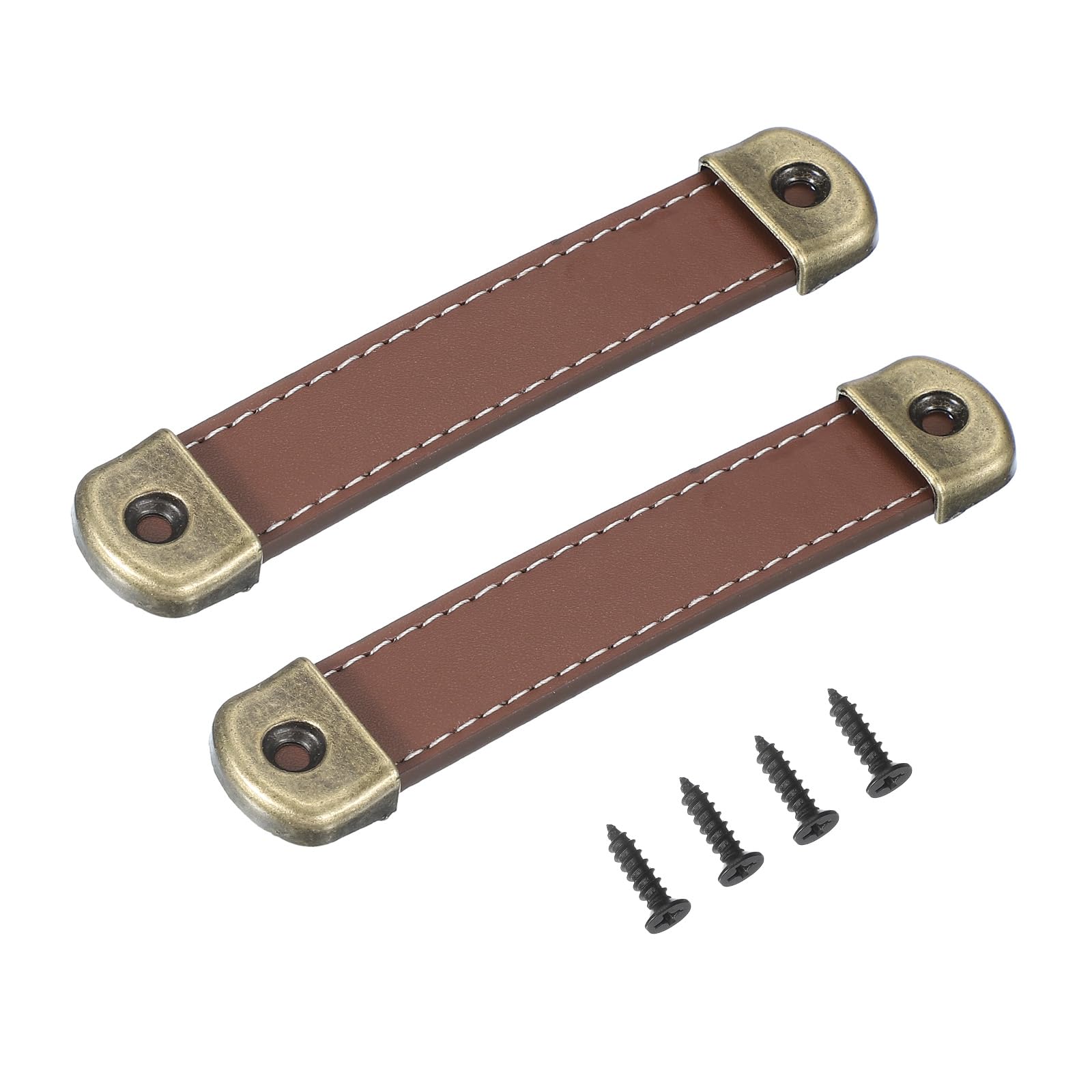 Poignées en cuir renforcé de fer pour armoire et bagages avec vis de 18mm