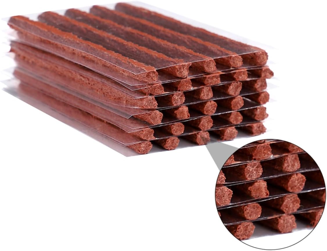 100Pcs Tire Repair Strips Kit Rubber Plugs for Motorcycle Car Quick Puncture Fix No Tire Removal Needed for Truck Electric Vehicle Repairs