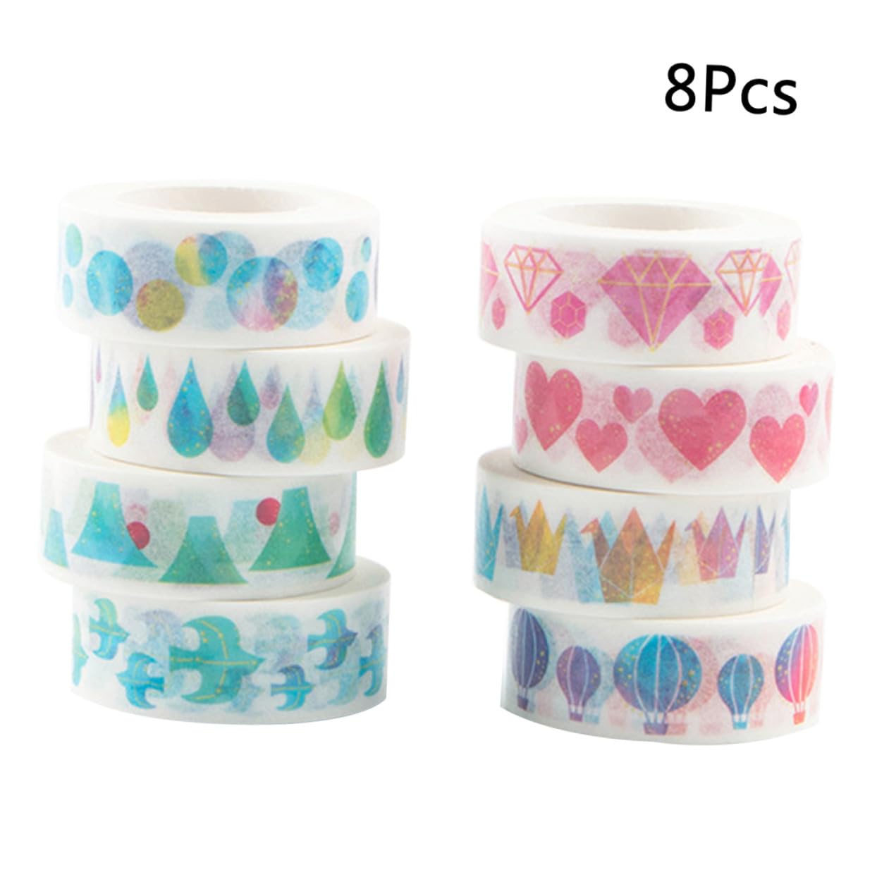 VILLCASE 24pezzi Nastro Adesivo Wasabi Da Nastro Decorativo Per Scrapbooking e Fai Da Te Per Organizzare Planner e Decorare Oggetti Confezione Variegata