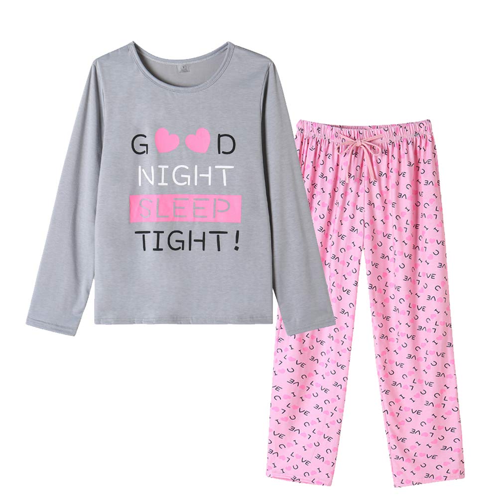 Women's Pajamas Set Cute Cactus Penguin Print Long Sleeve Sleepwear Alpaca Winter PJS