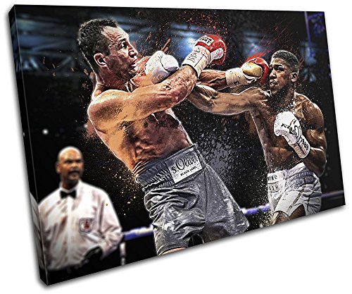 Bold Bloc Design - Boxing Joshua Klitschko Grunge Sports 60x40cm SINGLE Canvas Art Print Box Framed Picture Wall Hanging - Hand Made In The UK - Framed And Ready To Hang