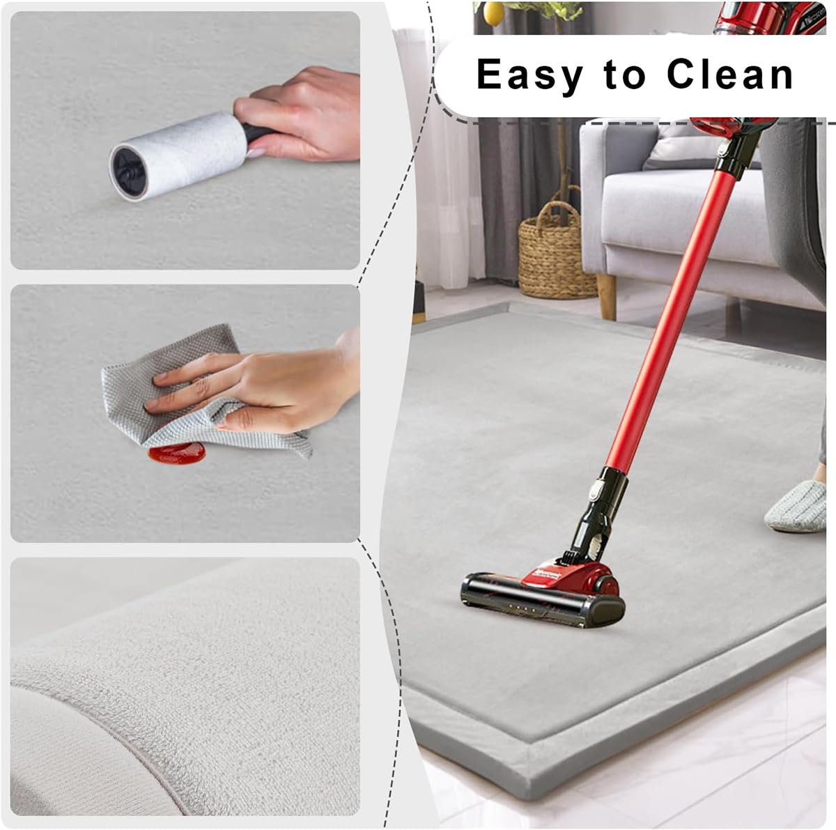 Tapete lavable de lujo para perros grandes, antideslizante, cómodo y esponjoso, cama para mascotas, colchón ultra suave para perros grandes, jumbo, medianos y pequeños (gris, 59 x 71 pulgadas)