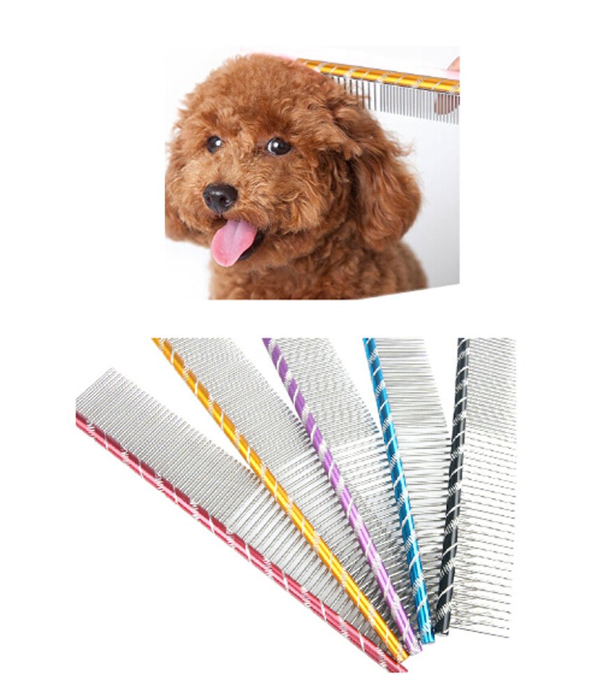 PANDA SUPERSTORE Straight Comb in-line Quality Professional Dog Comb Random Color
