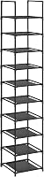 SONGMICS 10 szintes cipőtartó, 33x33x173 cm, fém váz, szövet polcok, fekete 1