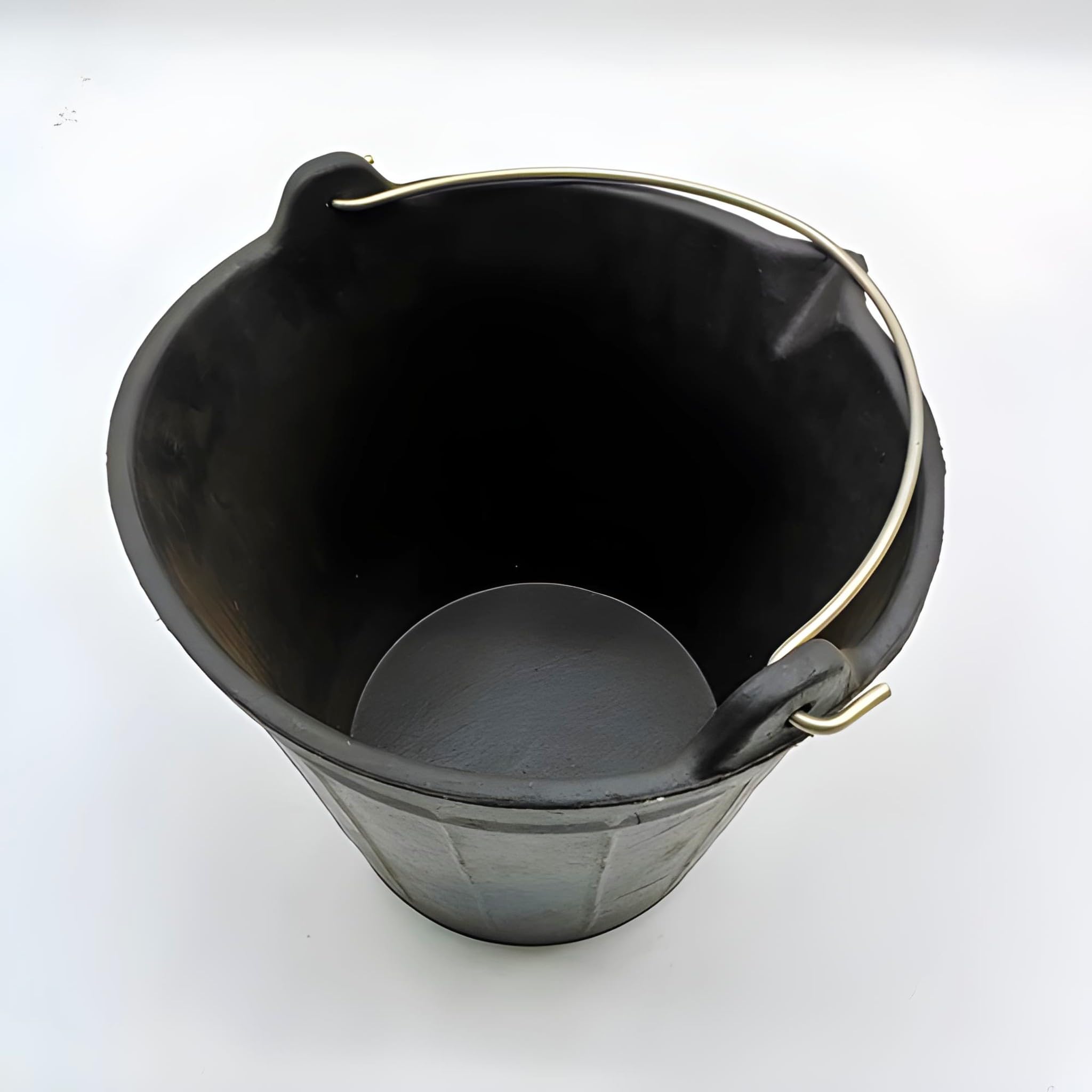 Bricoloco Cubo de Goma Caucho Reciclado Multiusos -albañil, jardín, Basura, Fregar, Cenizas de Chimenea – Capacidad 11 litros – Altura 260 mm y Boca 320 mm- con asa metálica (3)