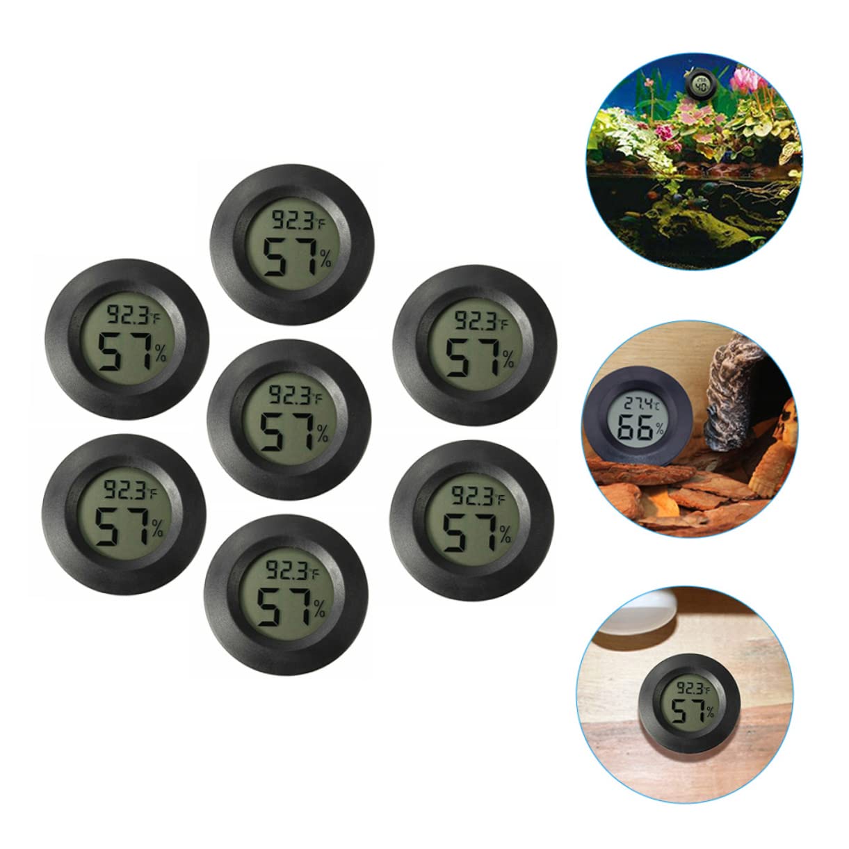 Mipcase 21pezzi Mini Termometro Igrometro Elettronico per Terrario Misuratore di Temperatura e umidità per Rettili Incubatrici e Ambienti Interni da Compatto e Portatile