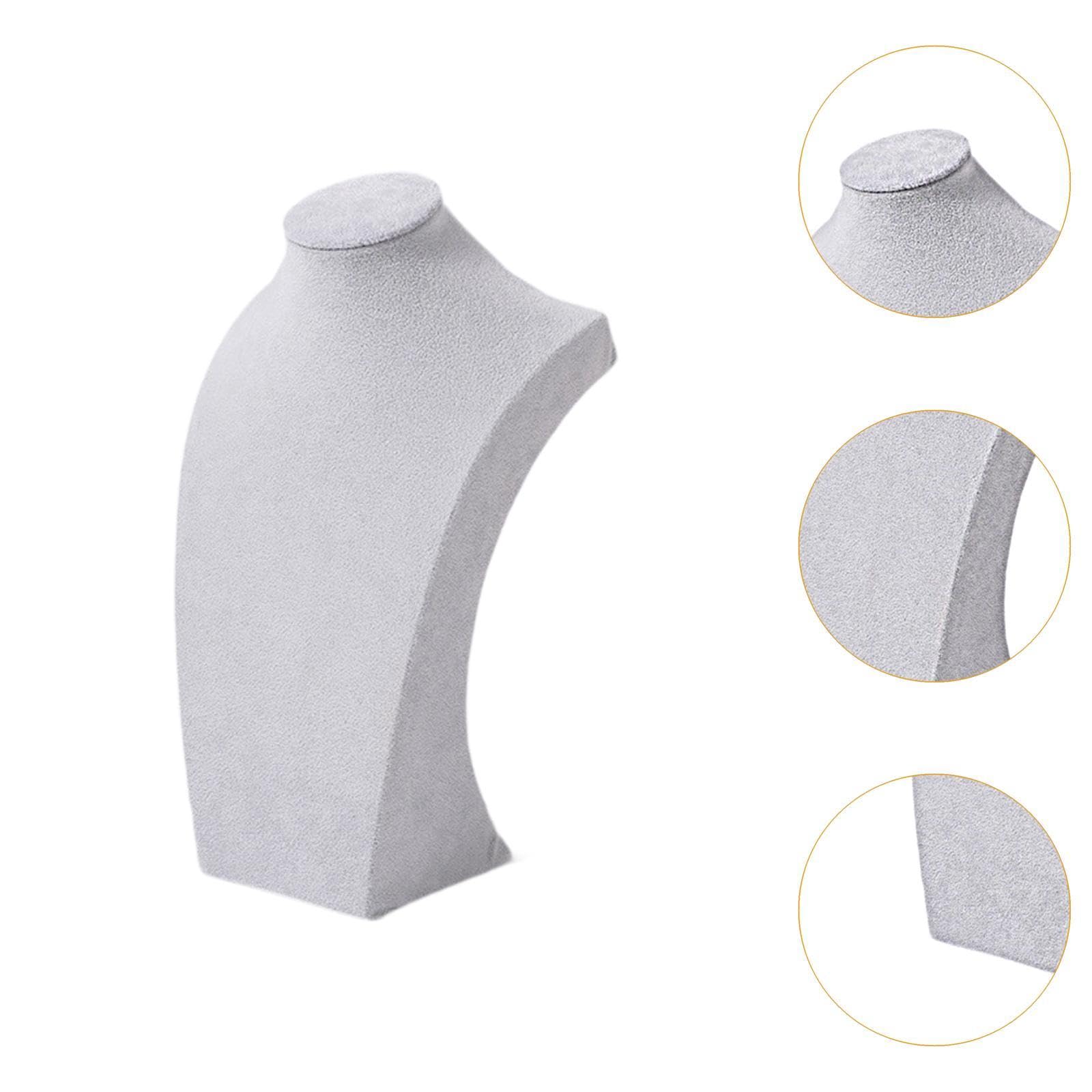 Espositore per collana Supporto per manichino per collana Supporto per vetrina Decorazione Espositore per gioielli Busto per fiere, mostre, oggetti di, Grigio Altezza 30 cm