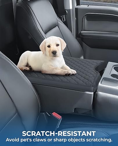 Miniatura 10 de ISSYAUTO Funda de consola central compatible con F150 F-150 2021 2022 2023, cubierta de cuero para reposabrazos para automóvil, funda protectora