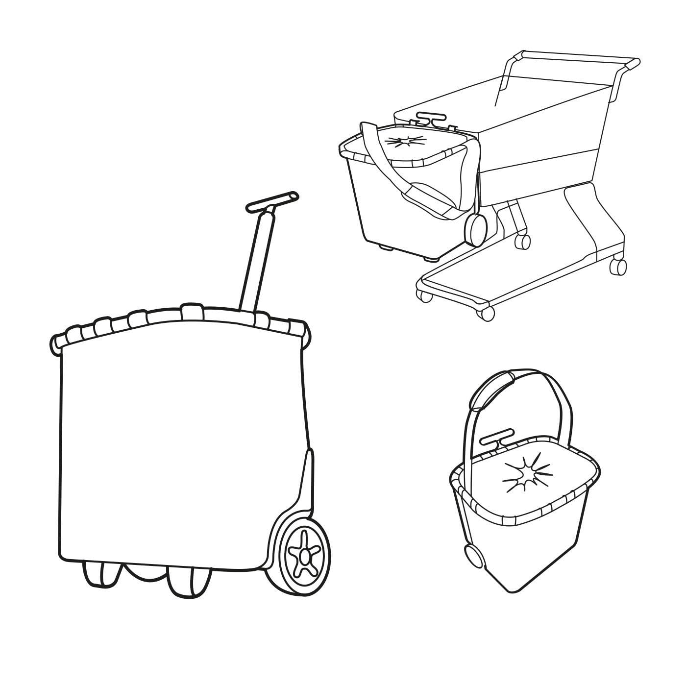 reisenthel carrycruiser Tragbarer Einkaufstrolley mit stabilem Aluminiumrahmen, Schultergurt und herausnehmbarer Netz-Innentasche Aus wasserabweisendem Material, Couleur:Sky Rose
