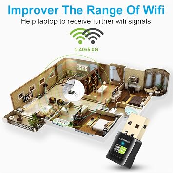 Driver Adapter 600Mbps Wi Fi 5ghz Antenna Ethernet PC LAN AC Receiver