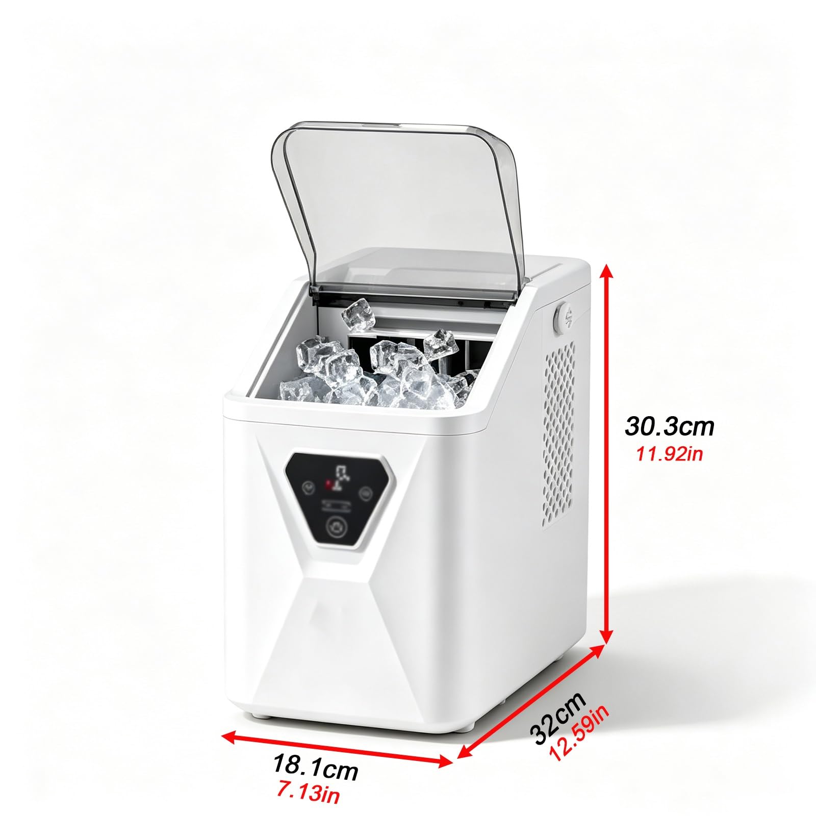 Macchina Ghiaccio da Piano 8-15 Min Produzione Rapida 16kg Al Giorno