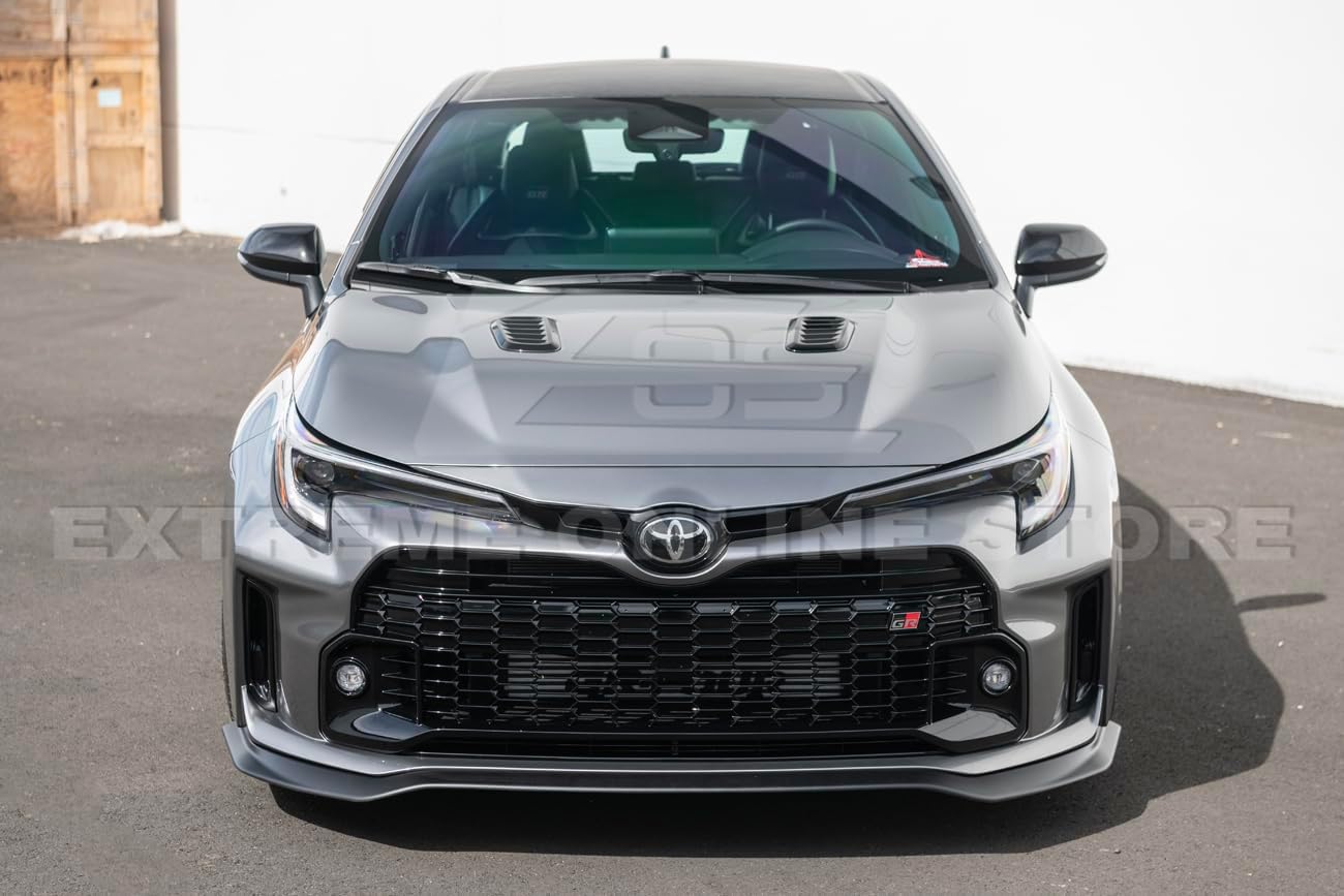 Replacement for 2023-2024 Toyota E210 GR Corolla Models | GR Style Front Bumper Lip Splitter & Side Skirts Rocker Panel Extension Pair & Rear Apron Lip Side Spat (ABS Plastic - Matte Black)