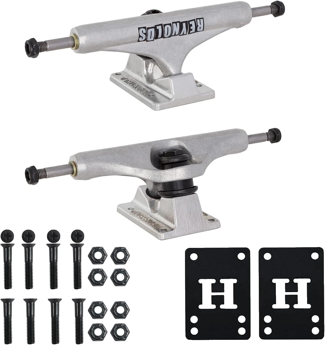 Ejes de skate independientes Andrew Reynolds Hollow Mid con herrajes de montaje Phillips de 1" y elevadores opcionales