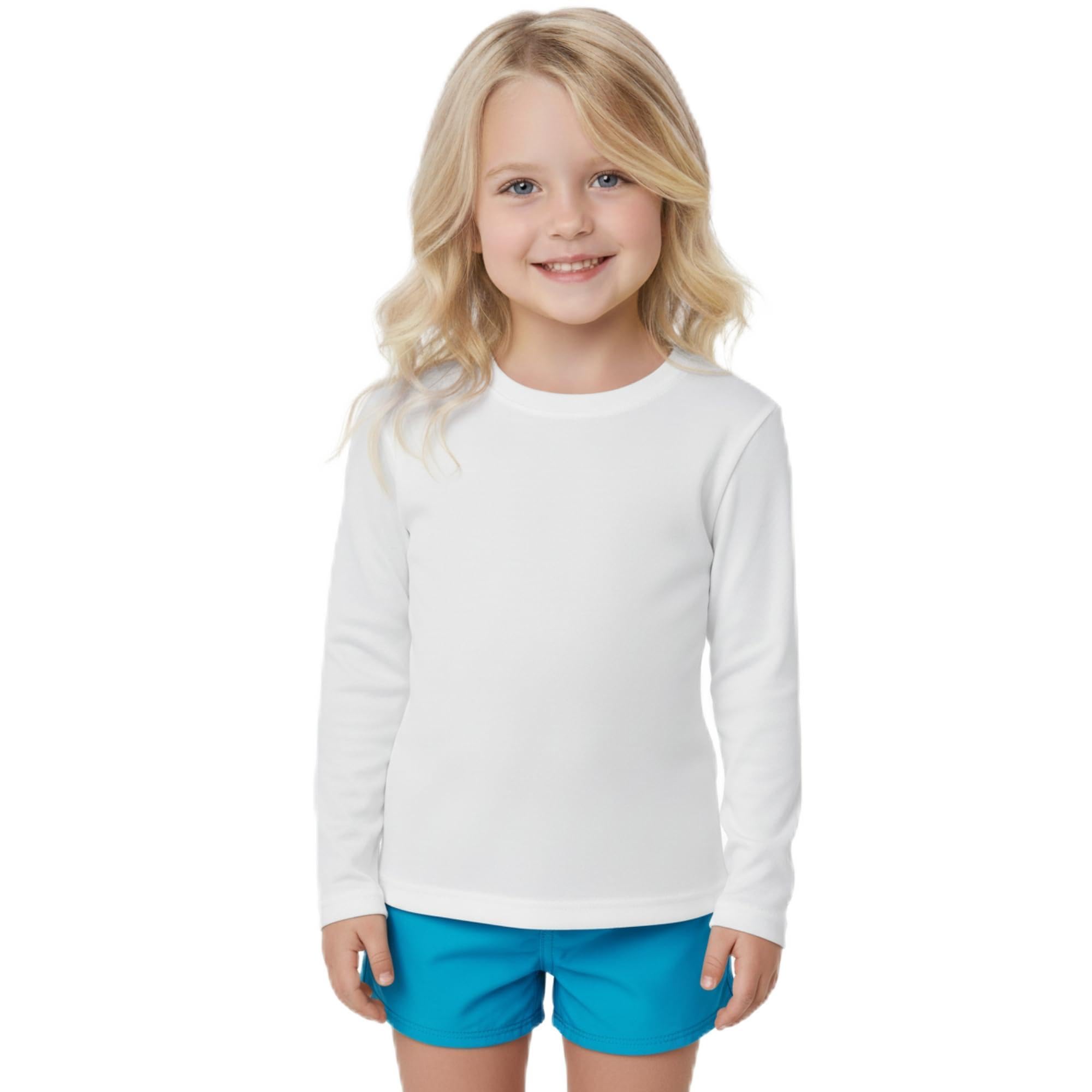 INGEAR Girls Long Sleeve Rash Guard Swim Shirt Outdoor Sports Shirt Lightweight Athletic Tee Protective Quick Dry