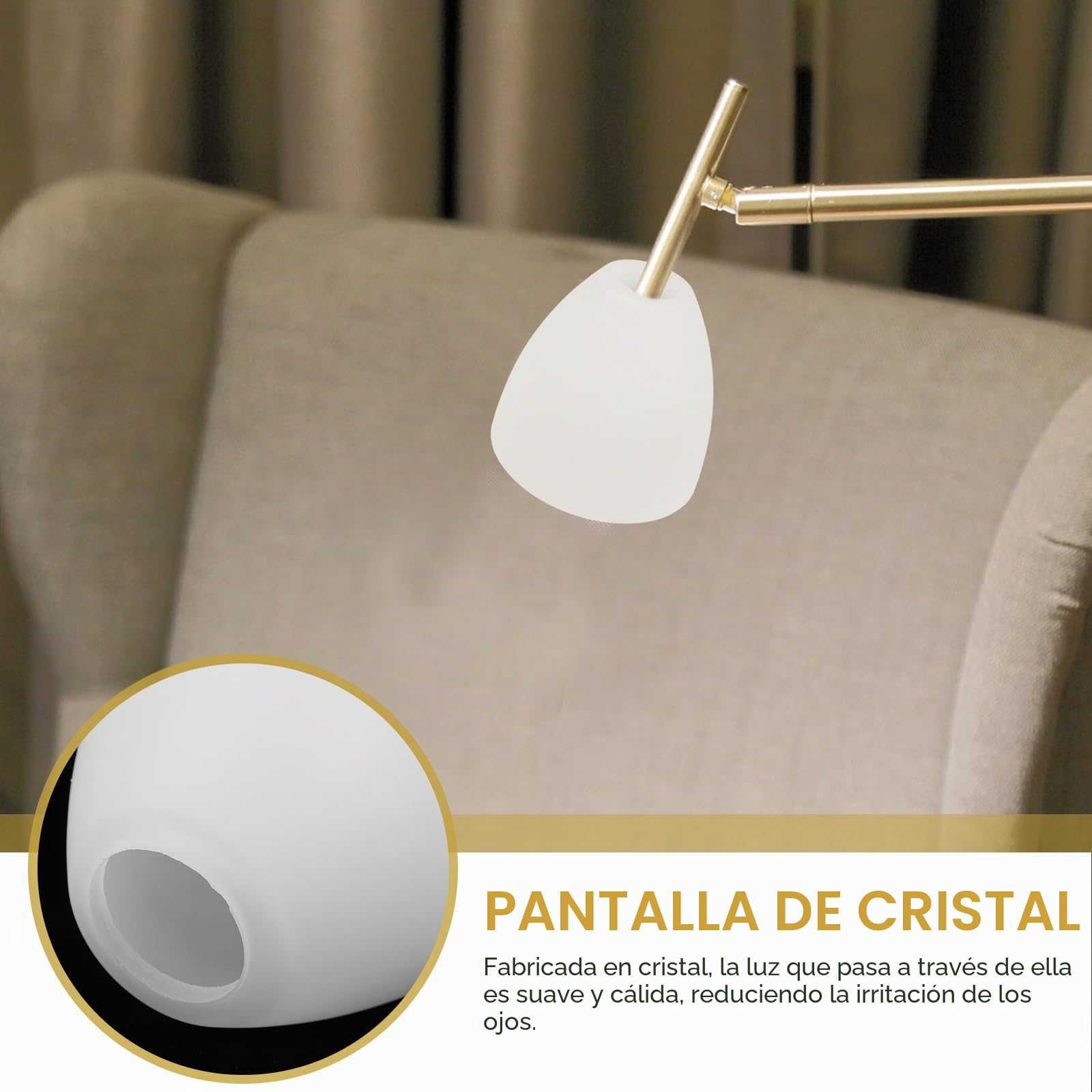 Baluue Pantalla de cristal para lámpara de techo de cristal de repuesto E27, mate para decoración del hogar o hotel, 14,5 x 13,5 cm