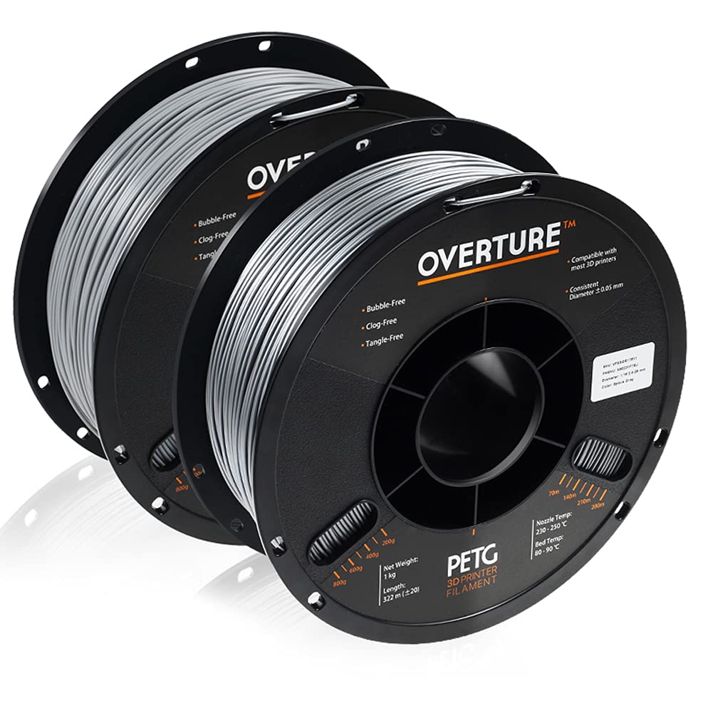OVERTURE PETG Filament 1.75mm, 3D Printer Consumables, 6kg Spool (13.2lbs), Dimensional Accuracy +/- 0.05 mm, Fit Most FDM Printer (6 Color (6-Pack)) : Industrial & Scientific