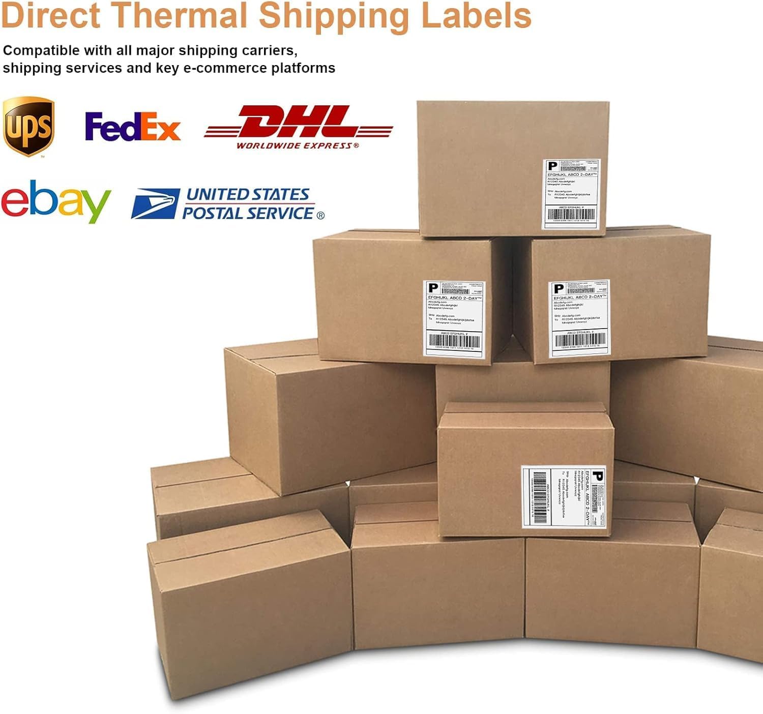 4 x 6 Inches Thermal Labels Fanfold Direct with Perforations for Thermal Printer, Permanent Adhesive Smoothly Printing Compatible Zebra/Rollo Thermal Label Printer (1000 Sheets)